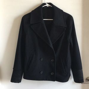All Saints Navy Peacock Coat - Size 2